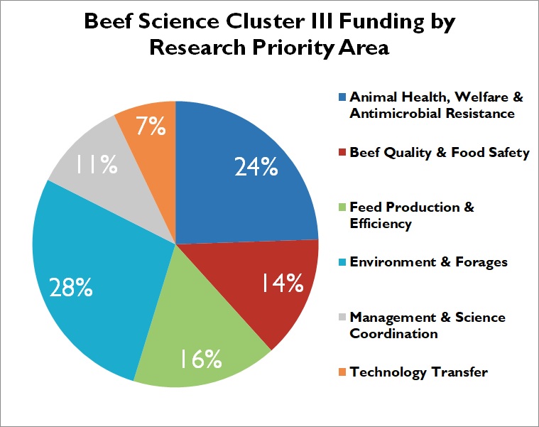 Allocation of cluster 3 funding by research priority area
