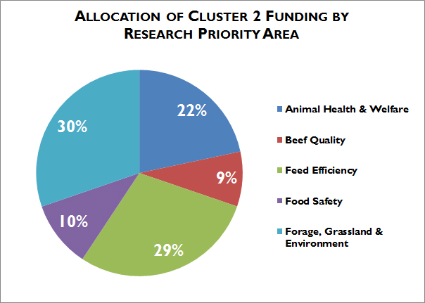 Allocation of cluster 2 funding by research priority area